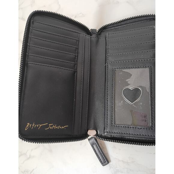 BETSEY JOHNSON Xokara French Dining Medium Zip-Around Wristlet - Picture 4 of 9